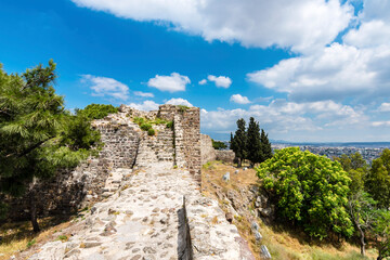 Fototapeta na wymiar Kadifekale Castle view in Izmir City