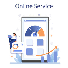 Benchmarking online service or platform. Idea of business