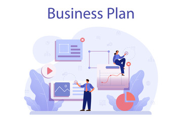 Business plan concept. Idea of business strategy. Setting a goal