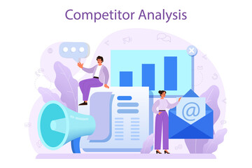 Competitor analysis concept. Market research and business