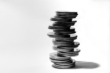 coins stack isolated on white.