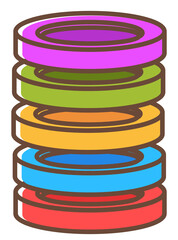 Plastic circle bricks or shapes, board game part