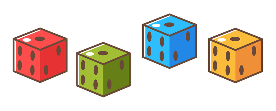 Cubes with holes denoting numbers, rpg game dice