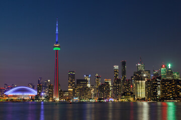 Toronto Skyline at night, Ontario, Canada
