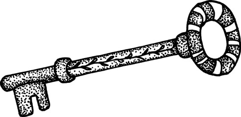 vintage keys hand drawn illustrations