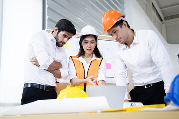 Group of engineers with join hand together in teamwork concept.