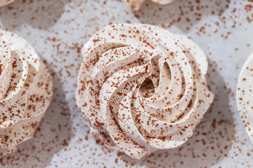 Homemade tender Apple marshmallows. Homemade sweets. Natural marshmallows.