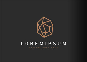 Fototapeta premium Gem logo design. Icon vector illustration of geometric gemstone. Modern logo design with line art style.