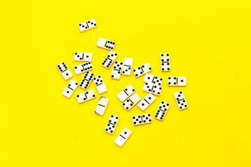 dominoes games isolated on yellow background
