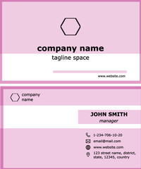 Minimal business card geometric design mockup. Minimalistic business card abstract halftone violet color template. Professional corporate style vector illustration, creative company ID card layout
