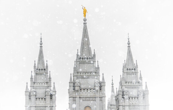 Salt Lake City Temple Snow Storm