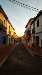 Fototapeta na wymiar special old village street with great view