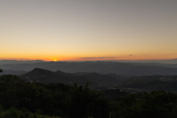 Sunset view of  Doi Chang, Chiang Rai Province in Thailand
