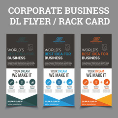 DL Flyer Template | Creative Modern Corporate DL Flyer Design with 3 calour	
