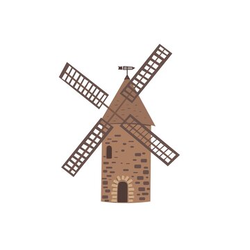 Flour mill isolated on white background.