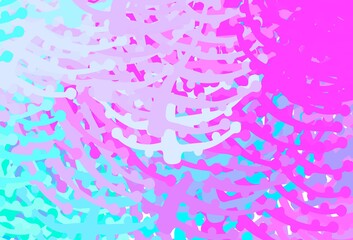 Light Pink, Blue vector template with chaotic shapes.