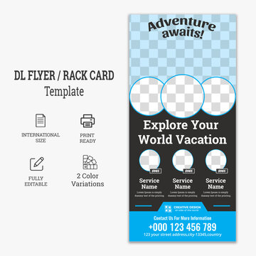 Corporate Travel/tour Postcard Rack-card DL Flyer Design., Travel Dl Flyer / Rack Card