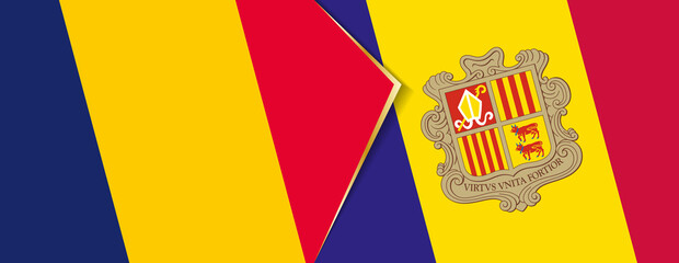 Chad and Andorra flags, two vector flags.