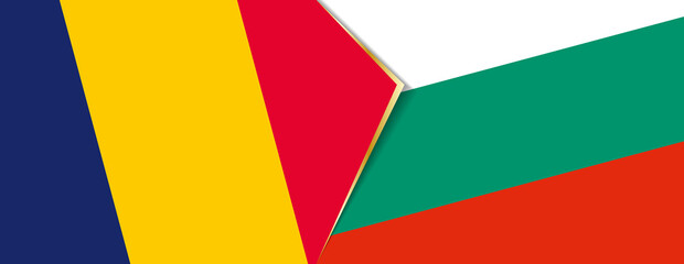 Chad and Bulgaria flags, two vector flags.
