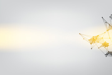 Vector banner design, Global network connection. Geometric connected. Background Technology connecting dots and line.