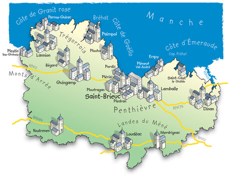 22 Carte du département des Côtes-d'Armor