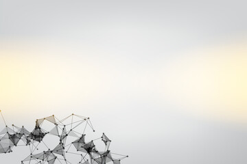 Geometric graphic background molecule and communication. Minimalism chaotic illustration. Concept of the science, chemistry, biology, medicine. Background Technology connecting dots and line.