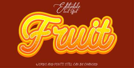 editable text effect fruit