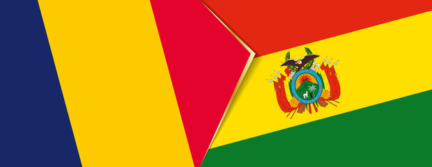 Chad and Bolivia flags, two vector flags.