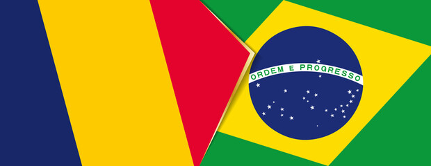 Chad and Brazil flags, two vector flags.