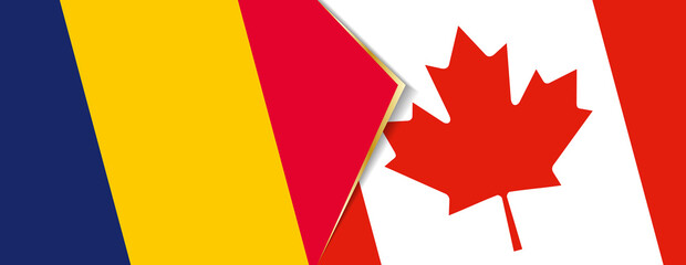 Chad and Canada flags, two vector flags.