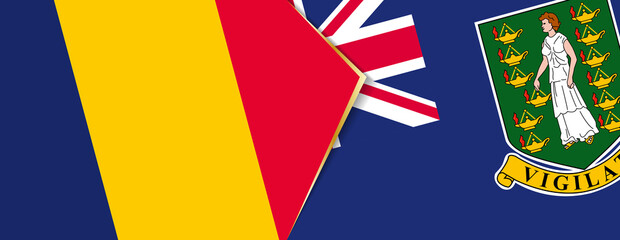 Chad and British Virgin Islands flags, two vector flags.