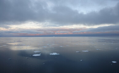 Antarctica ocean sea fog and waves and wind