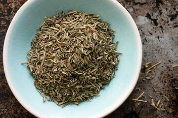 Dried Thyme in a Bowl