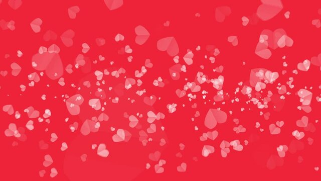 Paper heart shape animation moving out from center with red background. 4K 3D seamless loop motion graphic festive of paper hearts animation for Valentine's day, Valentines day, Wedding anniversary.

