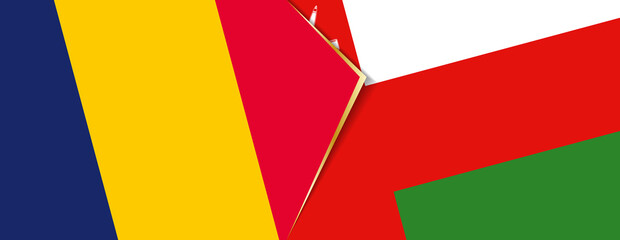 Chad and Oman flags, two vector flags.