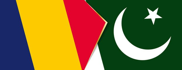 Chad and Pakistan flags, two vector flags.