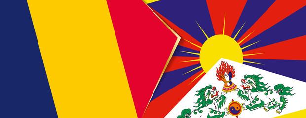 Chad and Tibet flags, two vector flags.