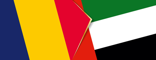 Chad and United Arab Emirates flags, two vector flags.