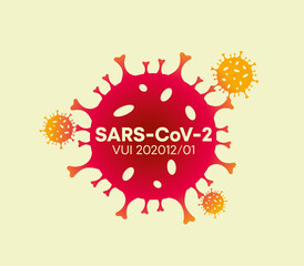SARS-CoV-2. Deadly SARS-CoV-2 coronavirus global outbreak. Poster with COVID 19 coronavirus pandemic and warning concept. Newly formed virus. 