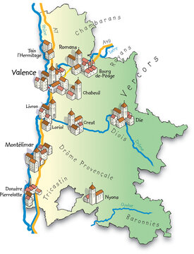 26 Carte du d&eacute;partement de la Dr&ocirc;me