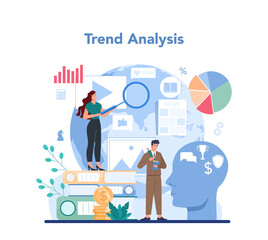 Trendwatcher concept. Specialist in tracking the emergence
