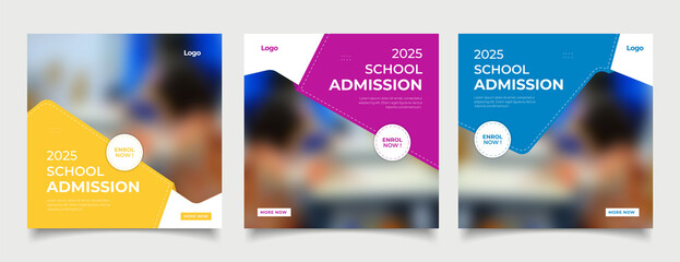 School education admission social media post and web banner template