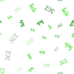 Light Green vector seamless layout with discount of 50%.