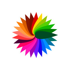 Mandala with the colors of the rainbow. Abstract geometry with varied vivid colors. Background mandala