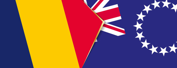 Chad and Cook Islands flags, two vector flags.