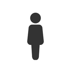 Man icon. Person black symbol. Human avatar silhouette. People profile picture illustration. Vector isolated on white.