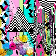 Gardinen abstract background, with paint strokes, splashes, stripes, polygon and triangles © Kirsten Hinte