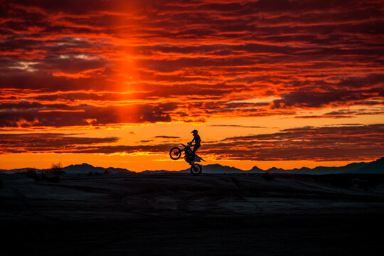 sunset dirt bike