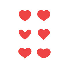 Heart icons collection. Vector designs in shape of hearts. Love , care and valentine's day symbol.