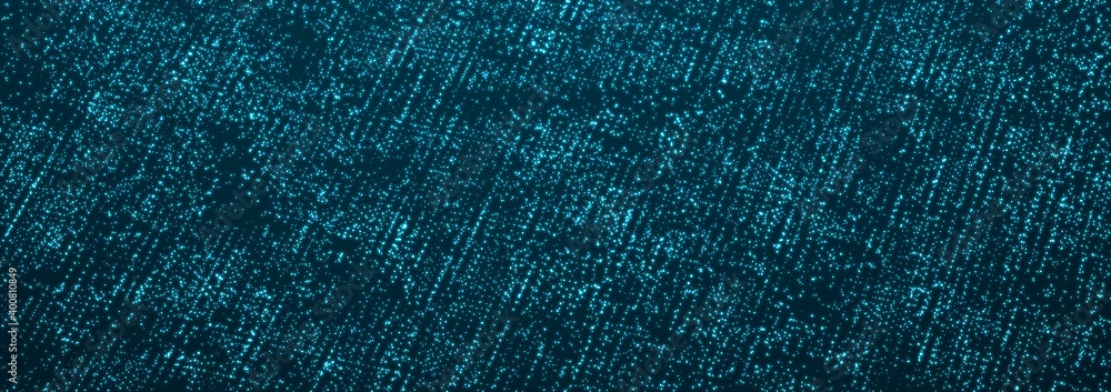 Aufkleber abstract matrix. gradient halftone. many green dots of different sizes on dark background. 3d